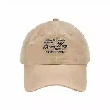 心水好物 软顶水洗破洞韩版大头围复古牛仔显脸小百搭遮阳 棉 鸭舌帽 男女同款情侣款