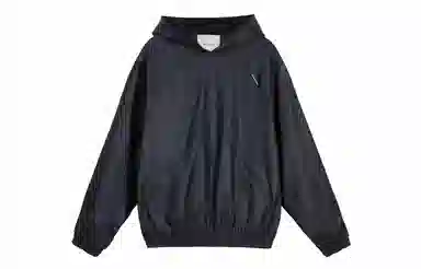 VANN VALRENCÉ Glossy Coated Denim Hoodie Black