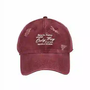 心水好物 软顶水洗破洞韩版大头围复古牛仔显脸小百搭遮阳 棉 鸭舌帽 男女同款情侣款