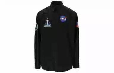 Balenciaga NASA Embroidered Long Sleeve Shirt Black