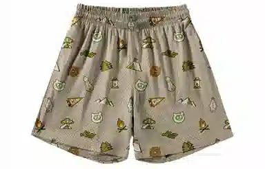 王者荣耀 鲁班七号星空梦想款 趣味创意卡通印花拼接撞色运动篮球家居服系带宽松直筒松弛感慵懒风五分休闲短裤 男女同款