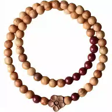 【平安吉祥】 指尖瑰宝 原创设计天然原矿朱砂梅花护身#好运 双圈叠戴民族风 桃木 手串 女款