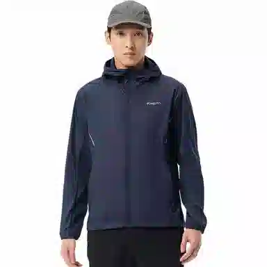 探路者 城市户外系列 纯色拉链连帽百搭 防紫外线透气速干防晒服 男款 藏青色