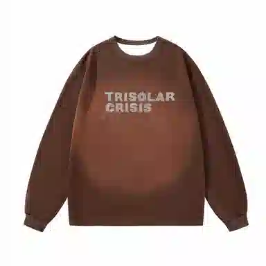 三体 复古字母印花宽松休闲渐变重磅卫衣 男女同款