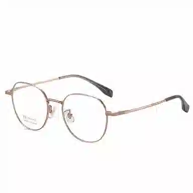 山一丸 时尚全钛眼镜 全钛架轻韧舒适不夹脸眼镜近视镜 纯钛 椭圆形 光学镜架 男女同款情侣款