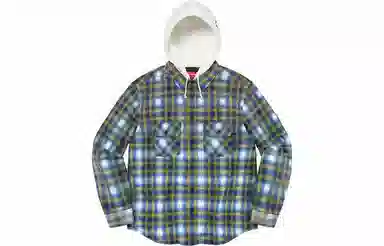 Supreme FW21 Week 9 Hooded Flannel Zip Up Shirt