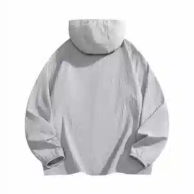 贵人鸟 美式高街简约纯色舒适时尚百搭印花连帽长袖 透气防紫外线防晒服 男女同款