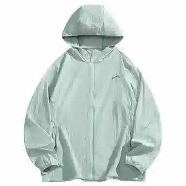 贵人鸟 美式高街简约纯色舒适时尚百搭印花连帽长袖 透气防紫外线防晒服 男女同款