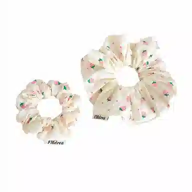 丹琴 甜心粉草莓大肠圈发可爱少女感扎发皮筋头绳丸子头早春甜美不伤发 布艺 发圈 女款