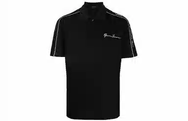 Versace GV Embroidered Polo Black