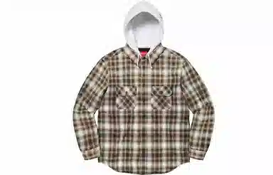 Supreme FW21 Week 9 Hooded Flannel Zip Up Shirt