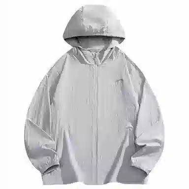 贵人鸟 美式高街简约纯色舒适时尚百搭印花连帽长袖 透气防紫外线防晒服 男女同款