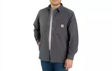 Carhartt 105532 RUGGED FLEX CANVAS FLEECE-LINED SNAP-FRONT SHIRT JAC RELAXED FIT