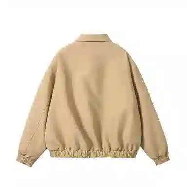 快鱼 高级感美式复古翻领飞行员简约纯色潮牌日常基础休闲百搭短款夹克外套 男女同款