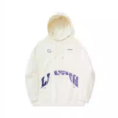 中国李宁 重燃系列 字母连帽舒适透气百搭运动卫衣 男女同款 米白色