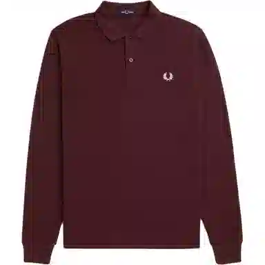 Fred Perry Long Sleeve Polo Burgundy