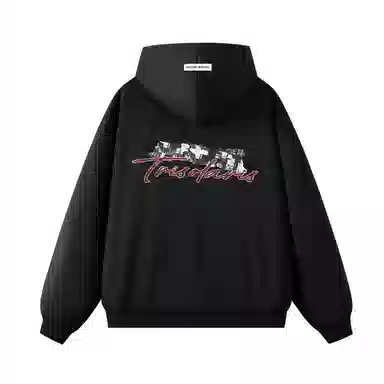 三体 宇宙将为你闪烁系列 简约基础款字母印花连帽开衫休闲美式复古宽松百搭高街潮牌街头嘻哈长袖重磅卫衣 男女同款