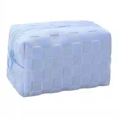 米甜兔 棋牌格枕头化妆包女士便携大容量洗漱包毛巾布手拿化妆包