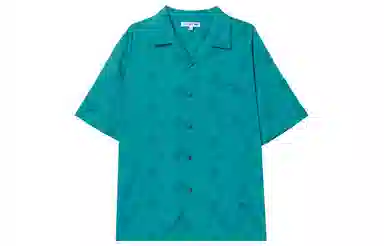 UNIQLO SS23 Printed Open Collar Short Sleeve Shirt Blue