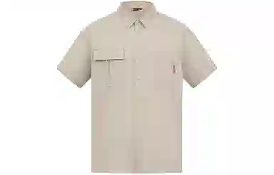 探路者 纯色宽松速干短袖衬衫 男款