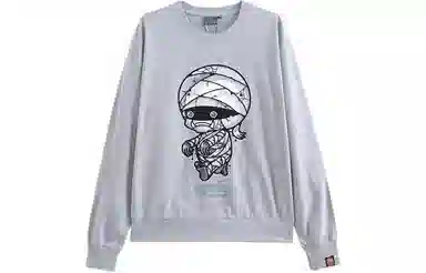 鬼洗 圆领印花长袖合身卫衣 男款