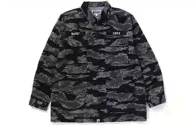 A BATHING APE SS23 Tiger Camo Relaxed Fit Military Shirt
