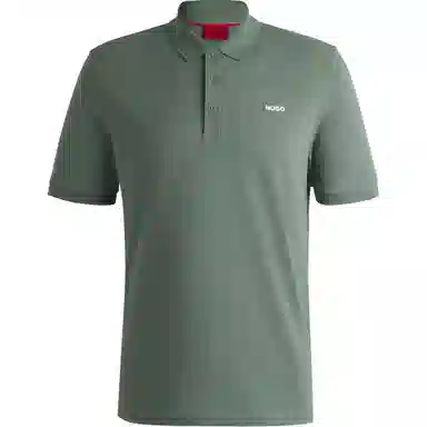 HUGO BOSS Logo Print Polo Shirt Light Green