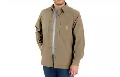 Carhartt 105532 RUGGED FLEX CANVAS FLEECE-LINED SNAP-FRONT SHIRT JAC RELAXED FIT