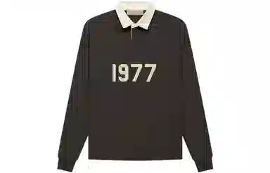Fear of God Essentials FW22 Henley Rugby Off Black Polo