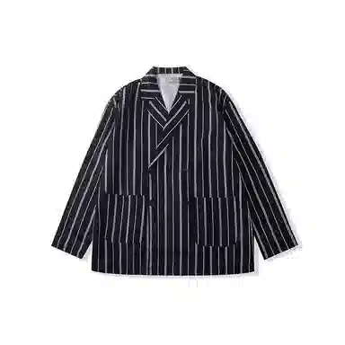 我是大卫 条纹宽松双排扣长袖衬衫 男款