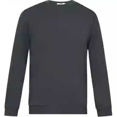 迪柯尼 纯色简约印花磨毛保暖圆领卫衣 男款 深灰