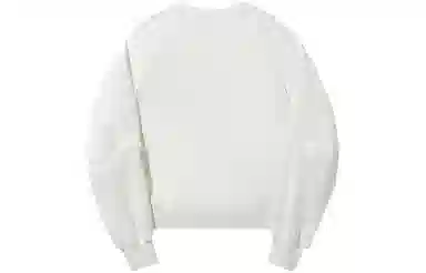 中国李宁 刺绣印花圆领套头卫衣 女款 乳白色