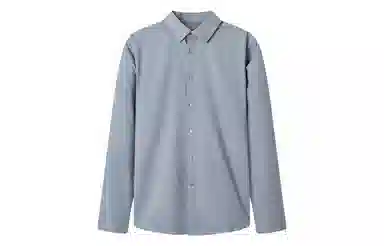 九牧王男裤专家 免烫抗菌商务休闲纯色简约日常长袖衬衫 男款