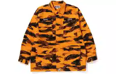 A BATHING APE SS23 Tiger Camo Relaxed Fit Military Shirt