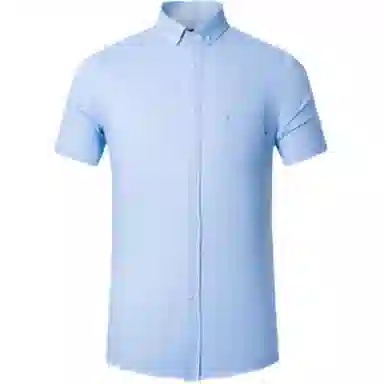 才子 透气修身翻领短袖衬衫 男款