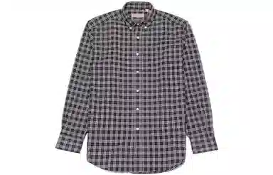 Burberry Check Long Sleeve Shirt Navy