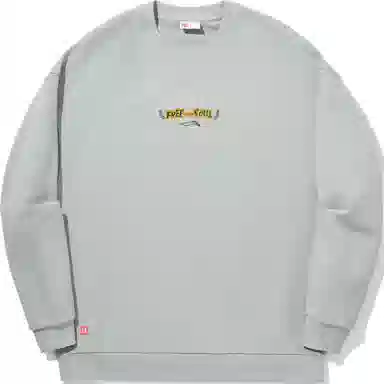 中国李宁 字母印花圆领舒适透气宽松卫衣 男女同款 月表灰