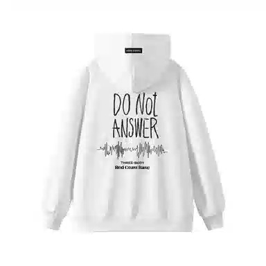 三体 不要回答系列 美式复古休闲宽松百搭简约基础款字母印花连帽高街潮牌街头嘻哈长袖重磅卫衣 男女同款