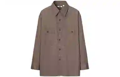 UNIQLO Workwear Long Sleeve Shirt Camel