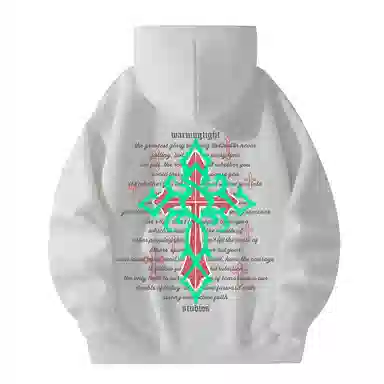 WARNING LIGHT Cross Print Hoodie