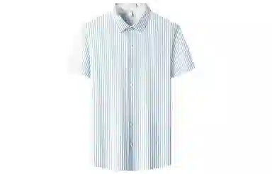 富铤 经典条纹尖领商务短袖衬衫 男款