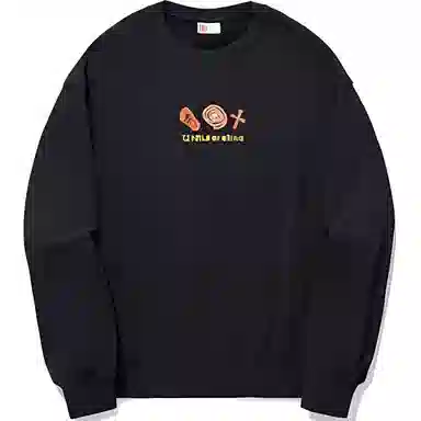 中国李宁 宽松休闲舒适套头卫衣 男女同款 黑色