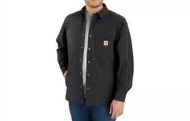 Carhartt 105532 RUGGED FLEX CANVAS FLEECE-LINED SNAP-FRONT SHIRT JAC RELAXED FIT