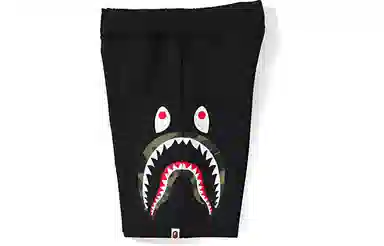 A BATHING APE DOUBLE KNIT SIDE SHARK SHORTS