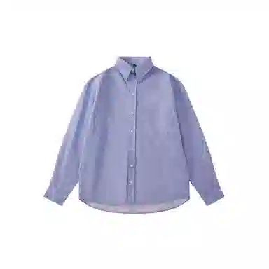 我是大卫 时尚翻领宽松阔版小众轻薄防晒外套长袖衬衫 男女同款 蓝色条纹