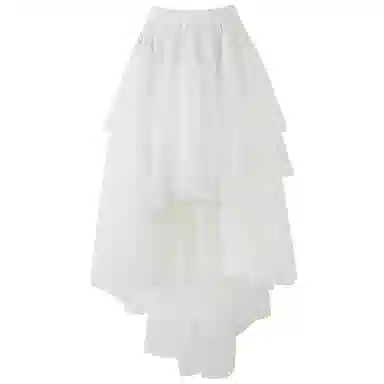 SHUEN High Waist A-Line Mesh Skirt White