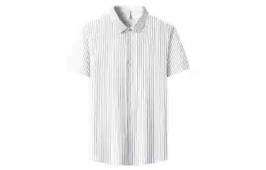 富铤 经典条纹尖领商务短袖衬衫 男款