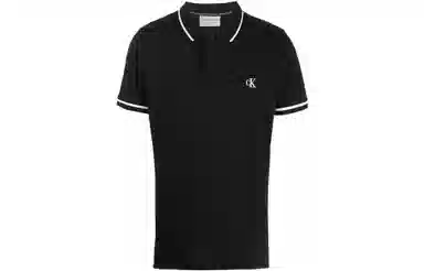 Calvin Klein Logo Embroidered Polo Shirt Black