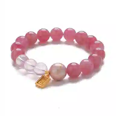 凤凰涅磐 红藤杖 粉水晶 手串 女款