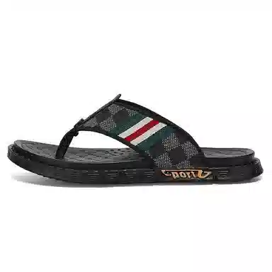 潮泽 百搭速干休闲通勤 橡胶底 车缝线 防磨人字拖鞋 男款